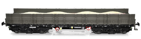 NPE Modellbau NW22233 - H0 - Schwerlastwagen Samms 4860 erhöhte Bordwände - Kies, DR, Ep. IV - Wagen 5